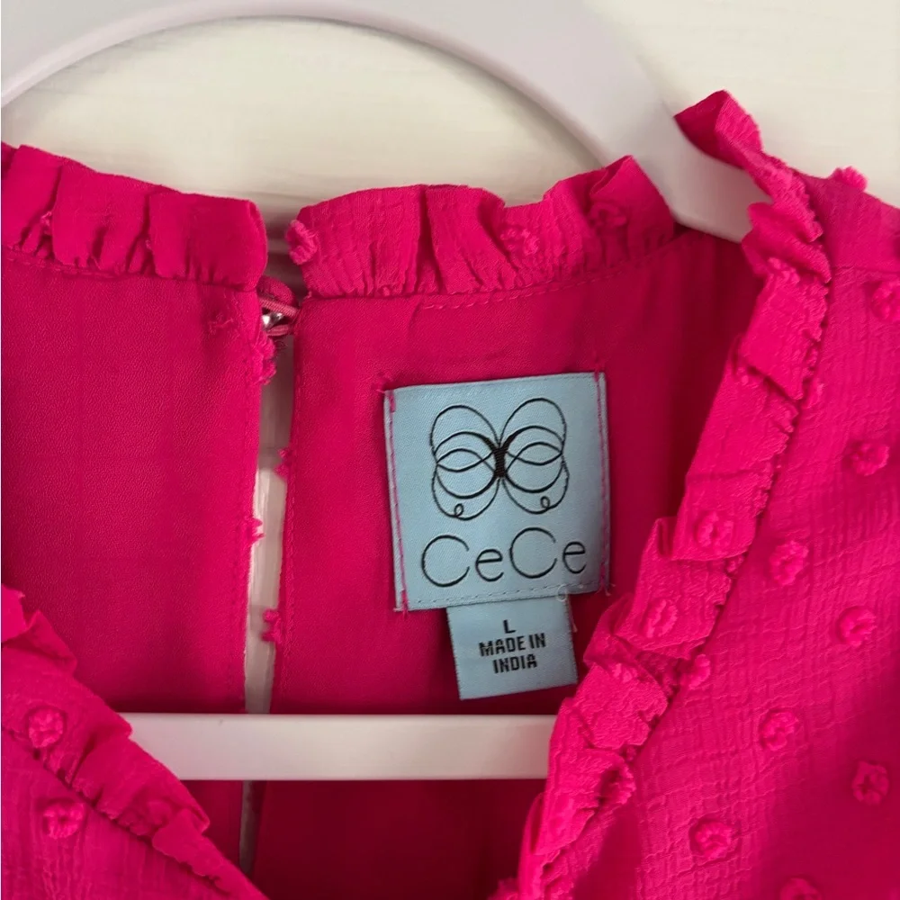CeCe Pink Ruffled Dress sz large - Picture 4 of 5
